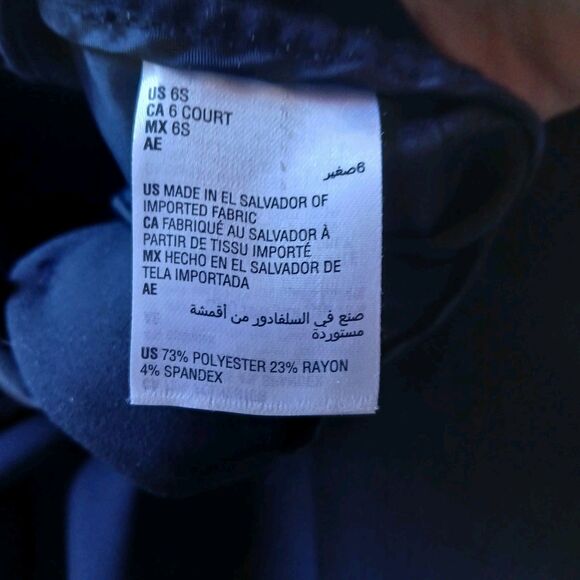 Alfani Womens Dress Pants Size 6S Navy Blue Career Slacks Trousers Basic Work - Picture 8 of 12